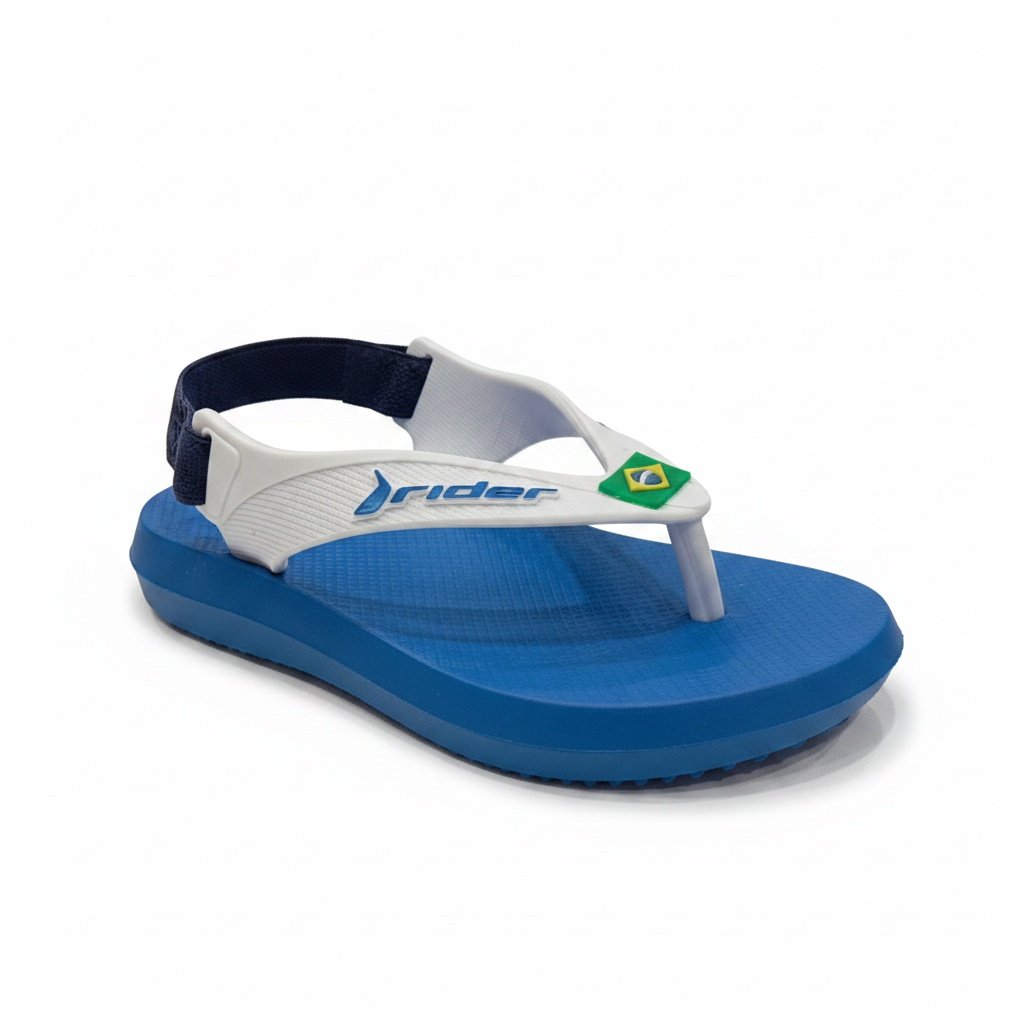 Chinelo Rider Infantil Azul Branco Meninos Alta Qualidade 