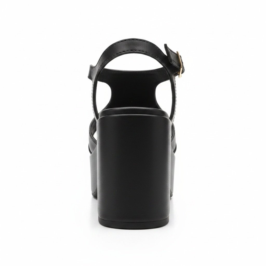 Sandalia Moleca Salto Bloco Preto Design Sofisticado Preto 4