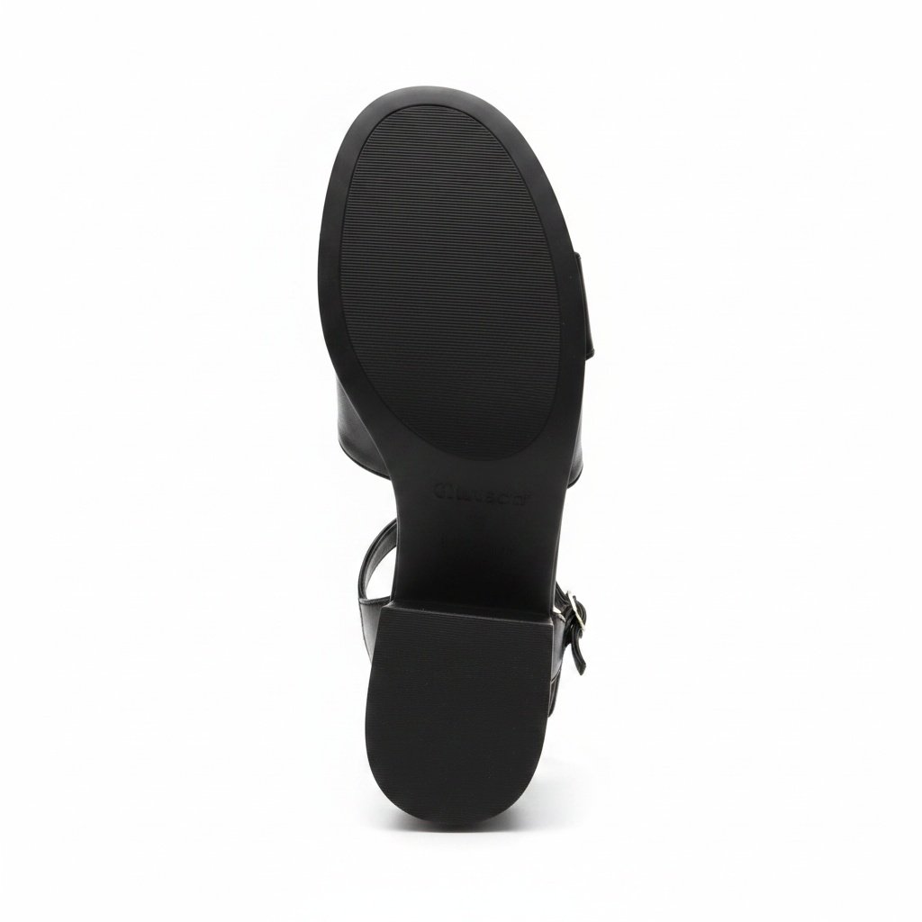 Sandalia Moleca Salto Bloco Preto Design Sofisticado Preto 6