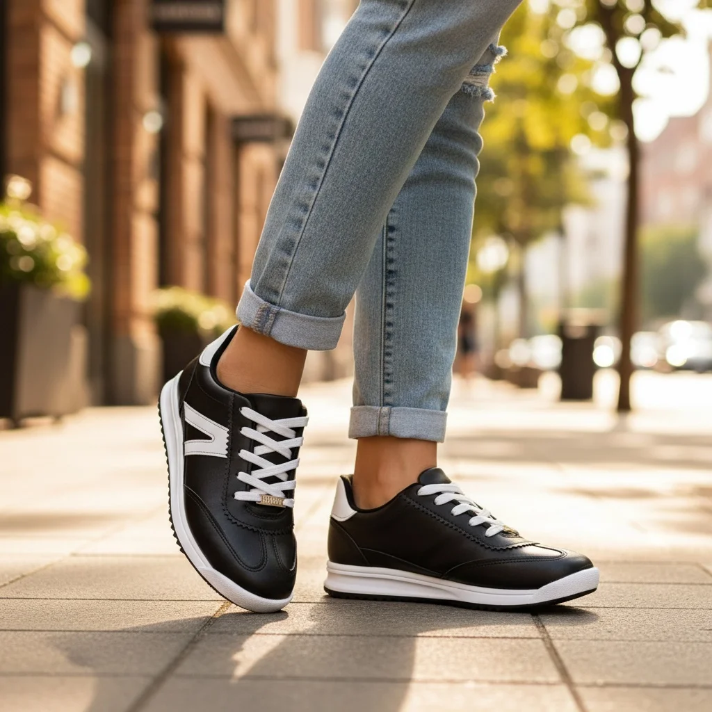 Tenis Vizzano Feminino Preto Branco Antiderrapante Casual Preto 3