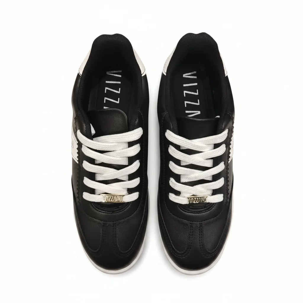 Tenis Vizzano Feminino Preto Branco Antiderrapante Casual Preto 4