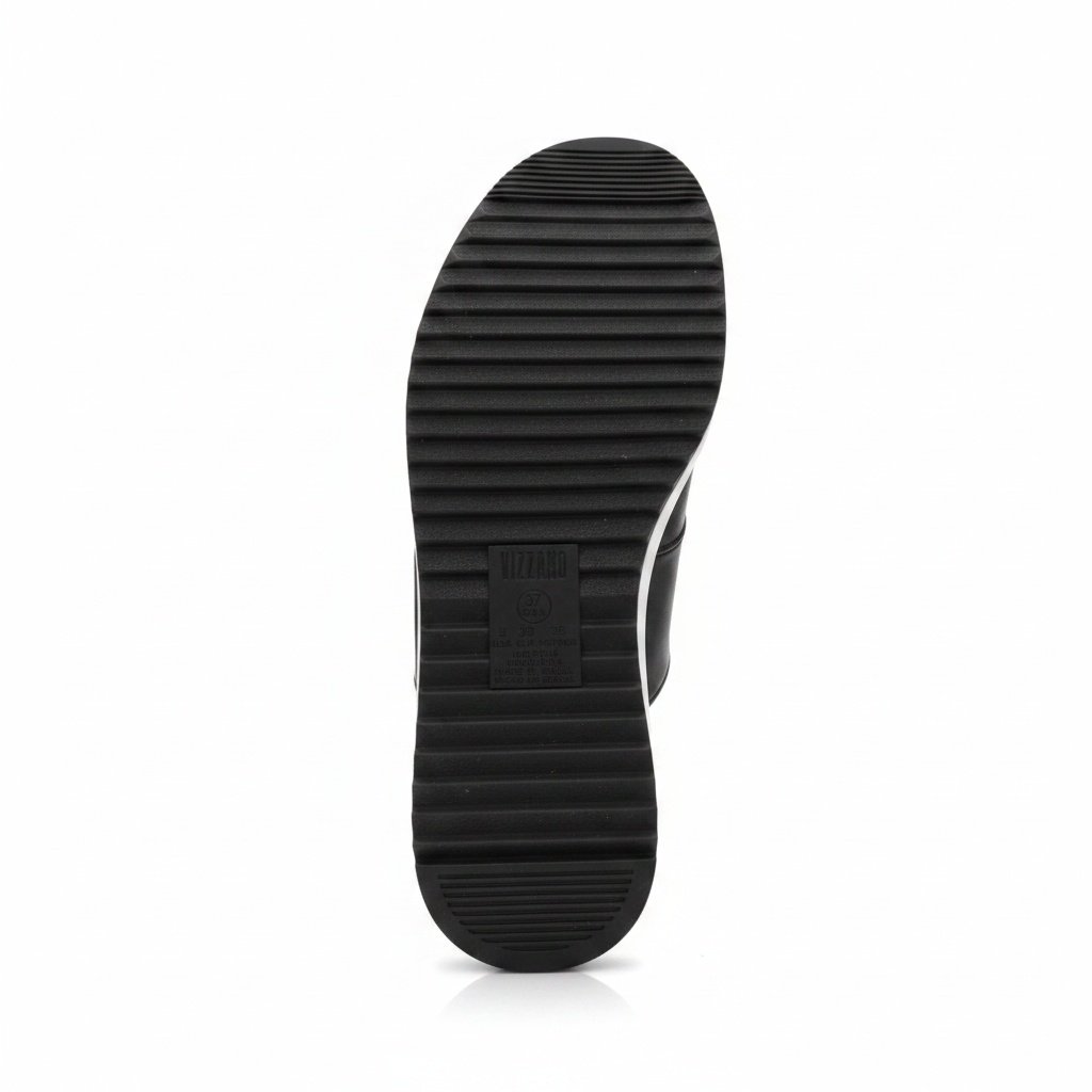 Tenis Vizzano Feminino Preto Branco Antiderrapante Casual Preto 6