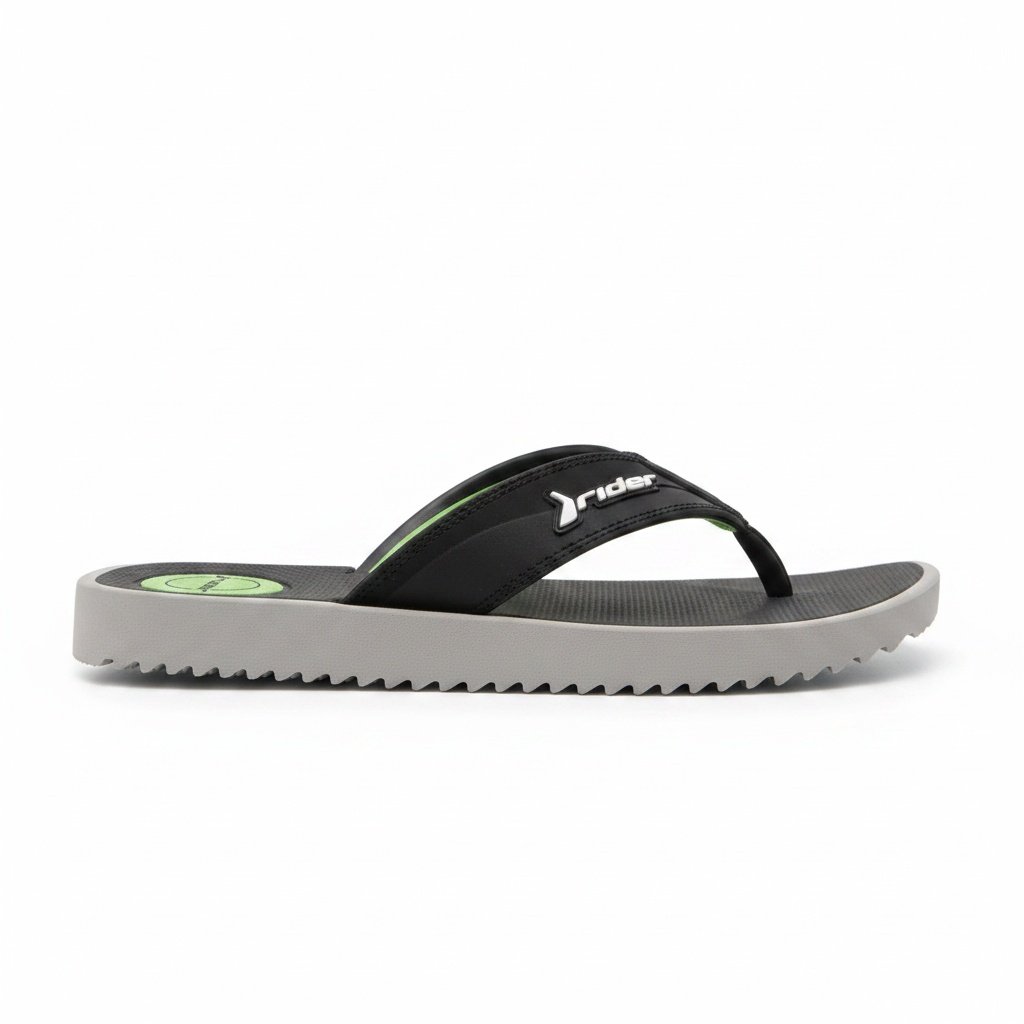 Chinelo Rider Masculino Preto Cinza Solado Aderente Cinza/Verde 3