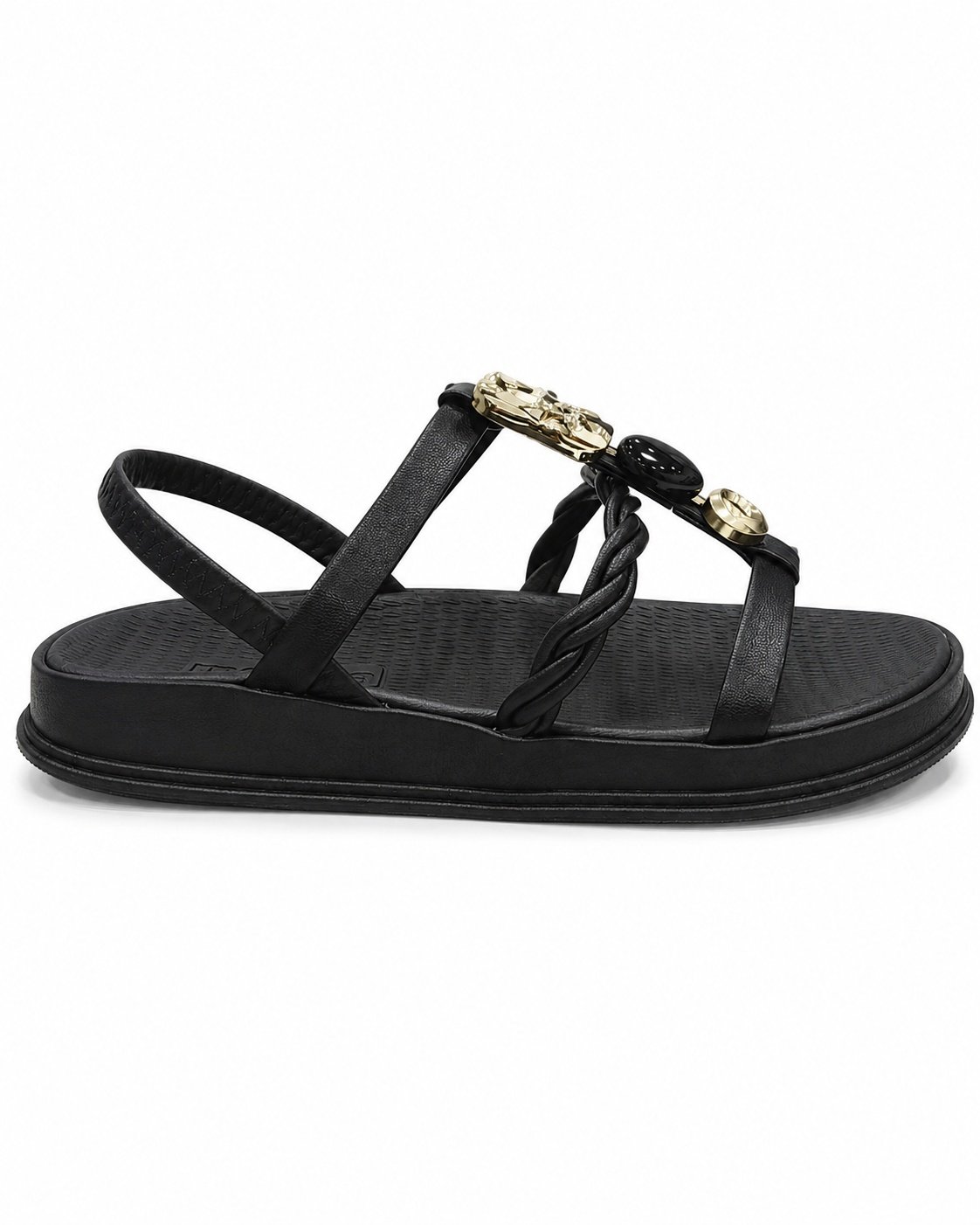 Sandalia Moleca Feminina Preta Pedraria Elegancia Preto 4