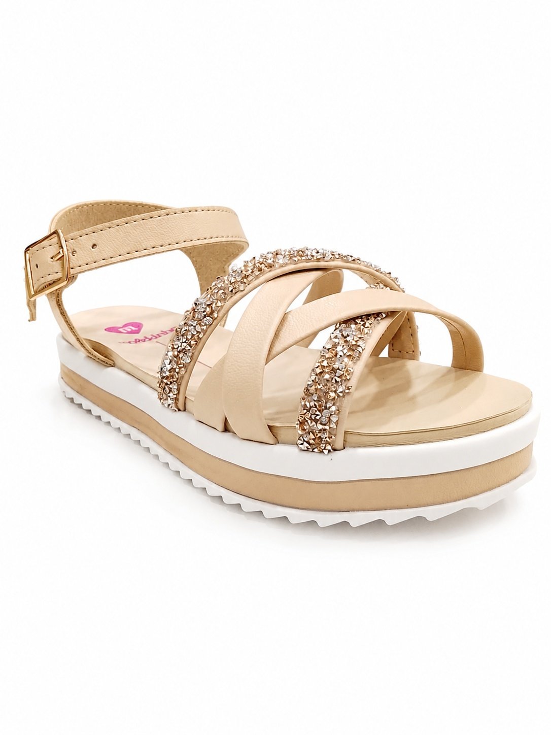 Sandalia Molekinha Infantil Rose Brilho Fivela Ajustavel