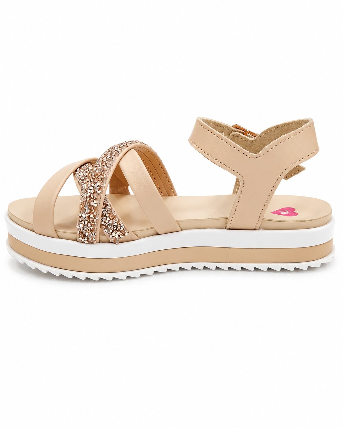 Sandalia Molekinha Infantil Rose Brilho Fivela Ajustavel Rosa 4