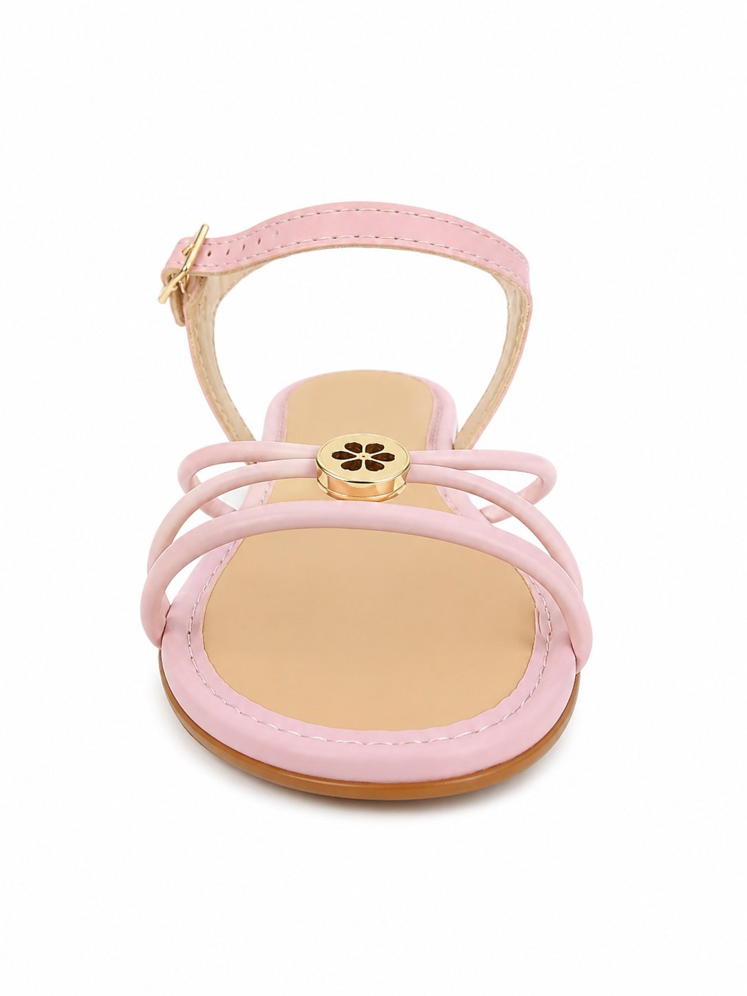 Sandalia Molekinha Infantil Menina Rosa Tiras Fivela Casual Rosa 2