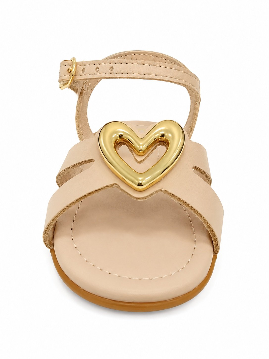 Sandalia Molekinha Infantil Menina Rose Coracao Dourado Rosa 2