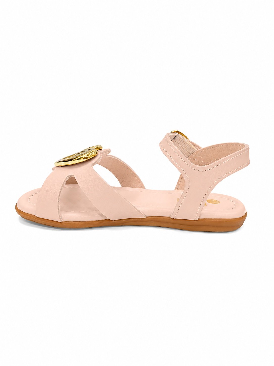 Sandalia Molekinha Infantil Menina Rose Coracao Dourado Rosa 5