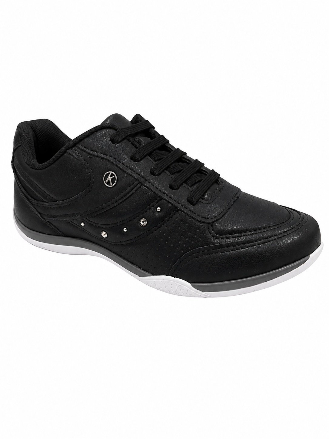 Tenis Kolosh Feminino Preto Cadarco Conforto Solado Branco