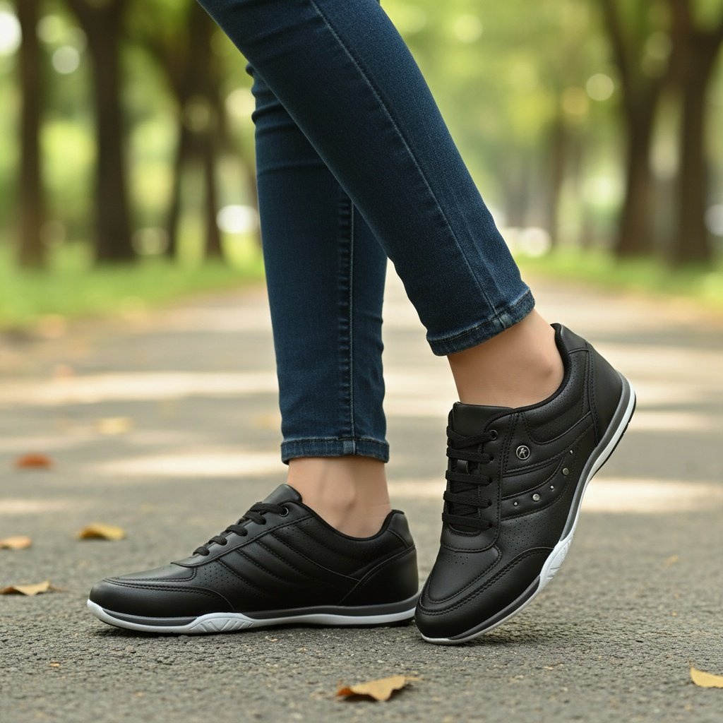 Tenis Kolosh Feminino Preto Cadarco Conforto Solado Branco Preto 3