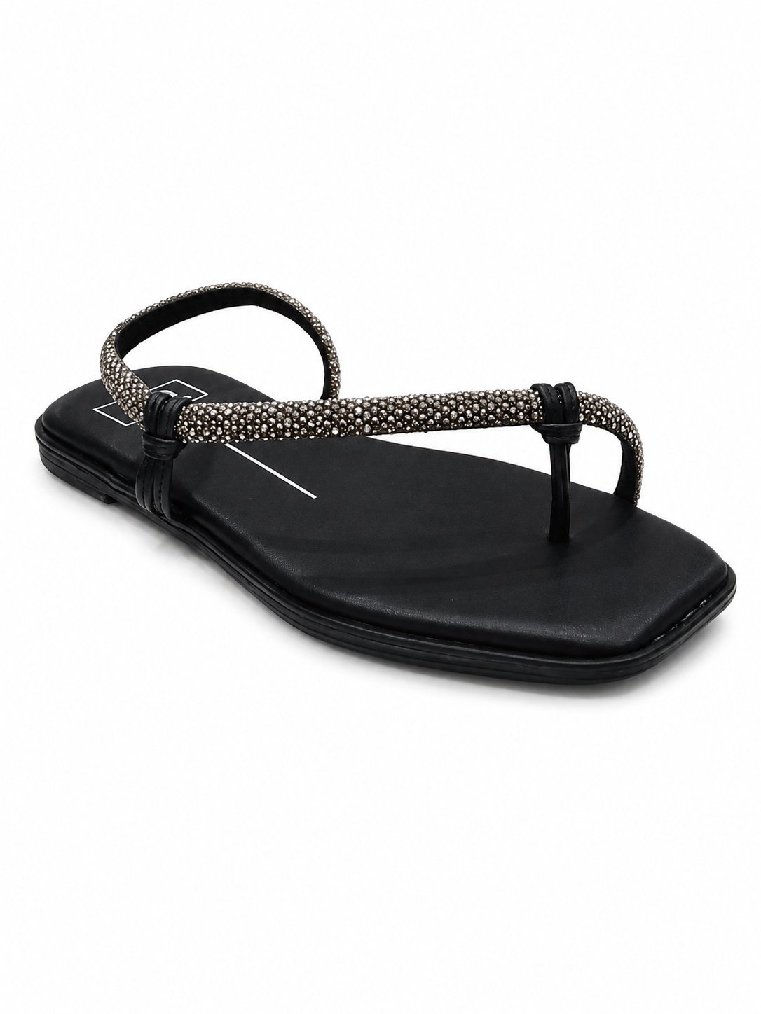 Sandalia Moleca Feminina Preta Rasteira Brilho Casual Moda