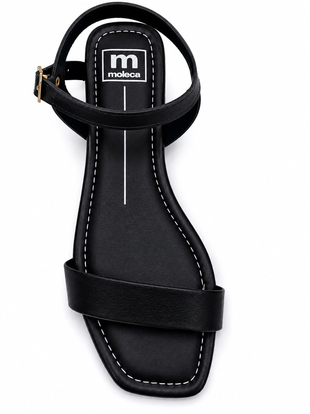 Sandalia Napa Moleca Feminino Preta Toque Dourado Urbano Preto 3