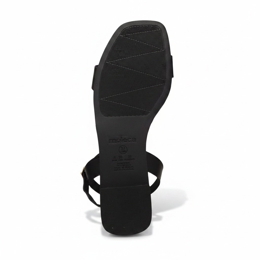 Sandalia Napa Moleca Feminino Preta Toque Dourado Urbano Preto 6