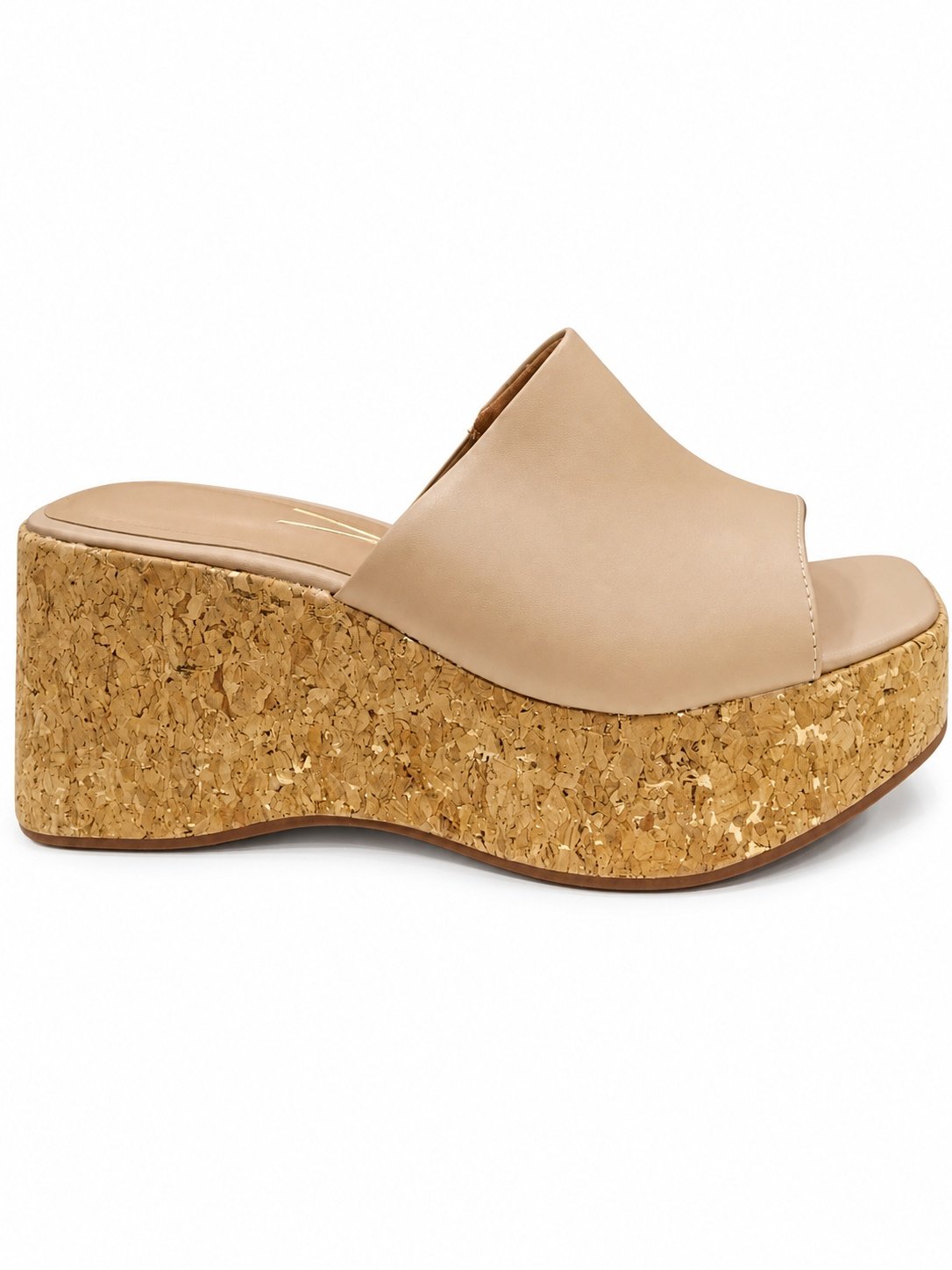 Vizzano Tamanco Plataforma Cortica Bege Feminino Casual Bege 2