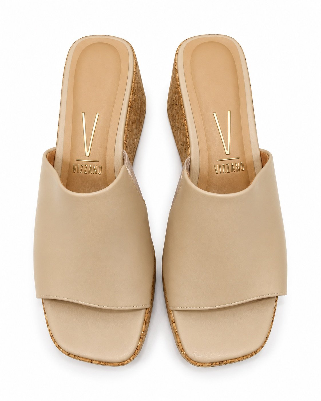 Vizzano Tamanco Plataforma Cortica Bege Feminino Casual Bege 5