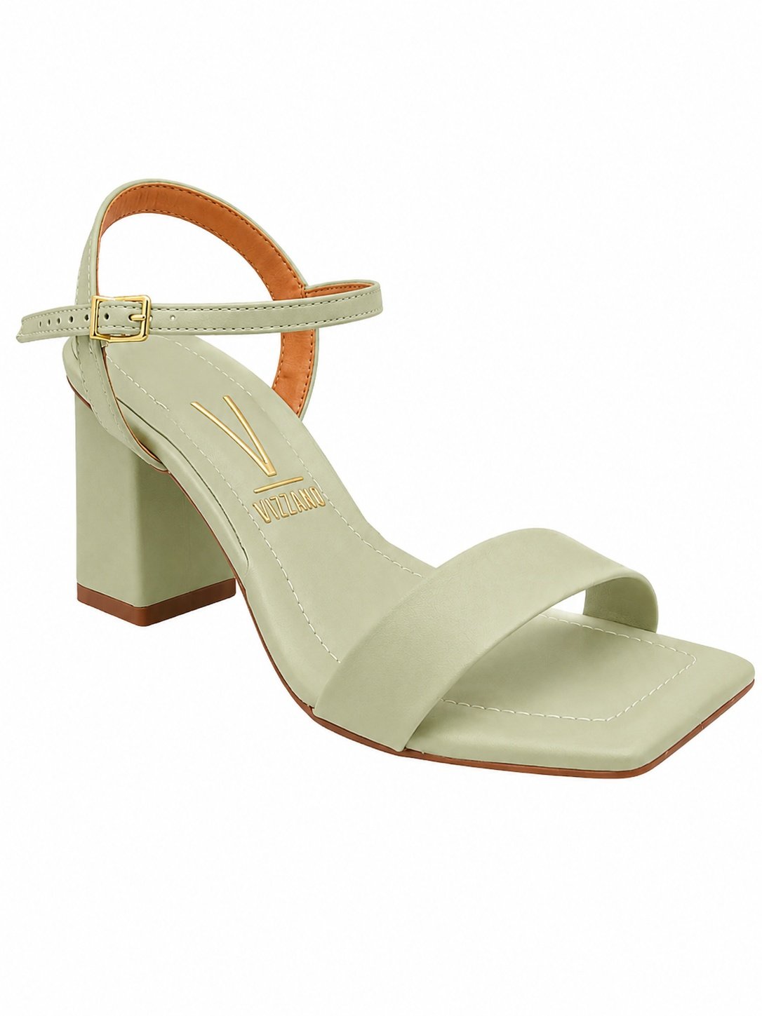 Sandalia Feminina Vizzano Verde Luna Salto Bloco Fivela