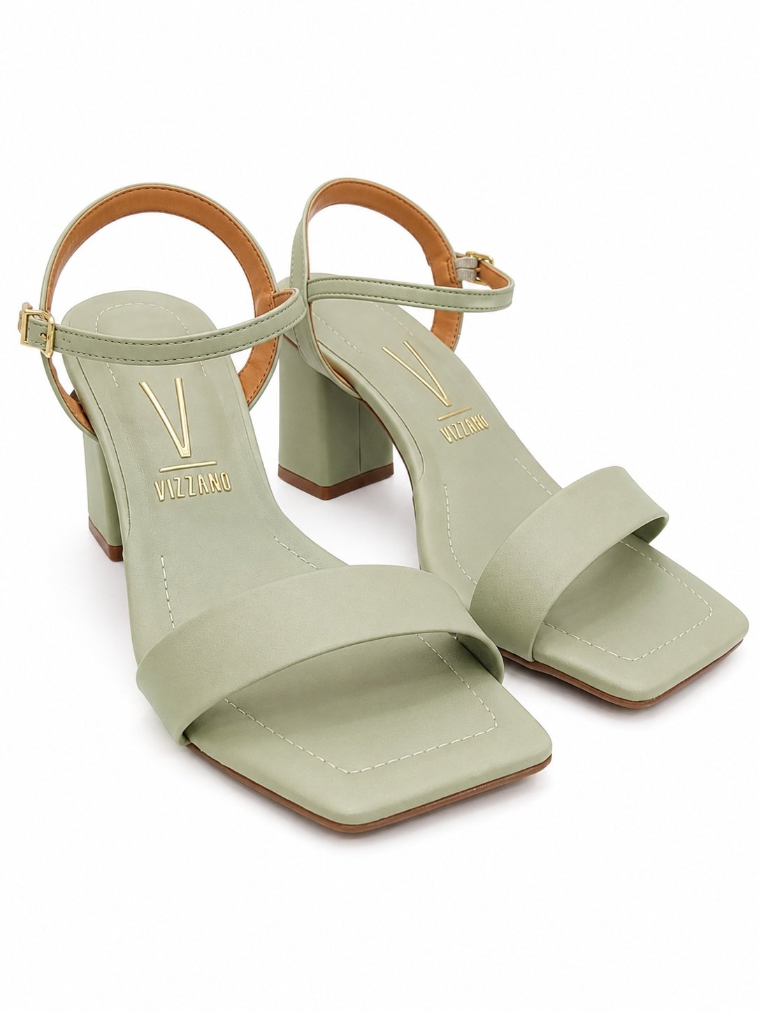 Sandalia Feminina Vizzano Verde Luna Salto Bloco Fivela Verde 4