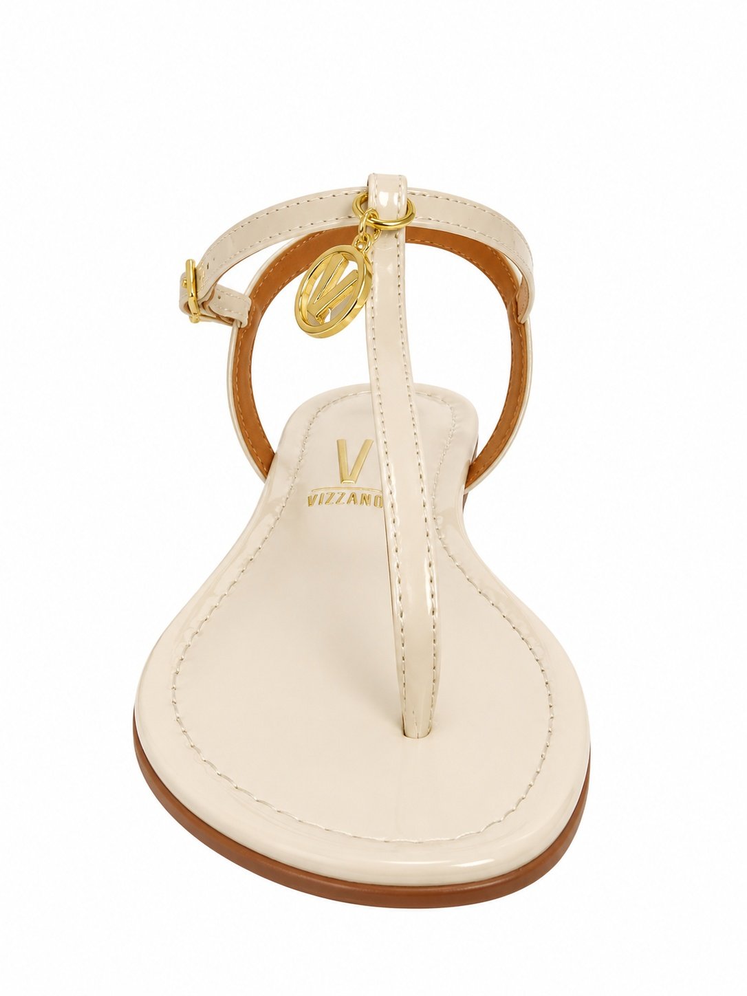 Sandalia Feminina Vizzano Branco OFF Rasteira Fivela Dourada Branco 2