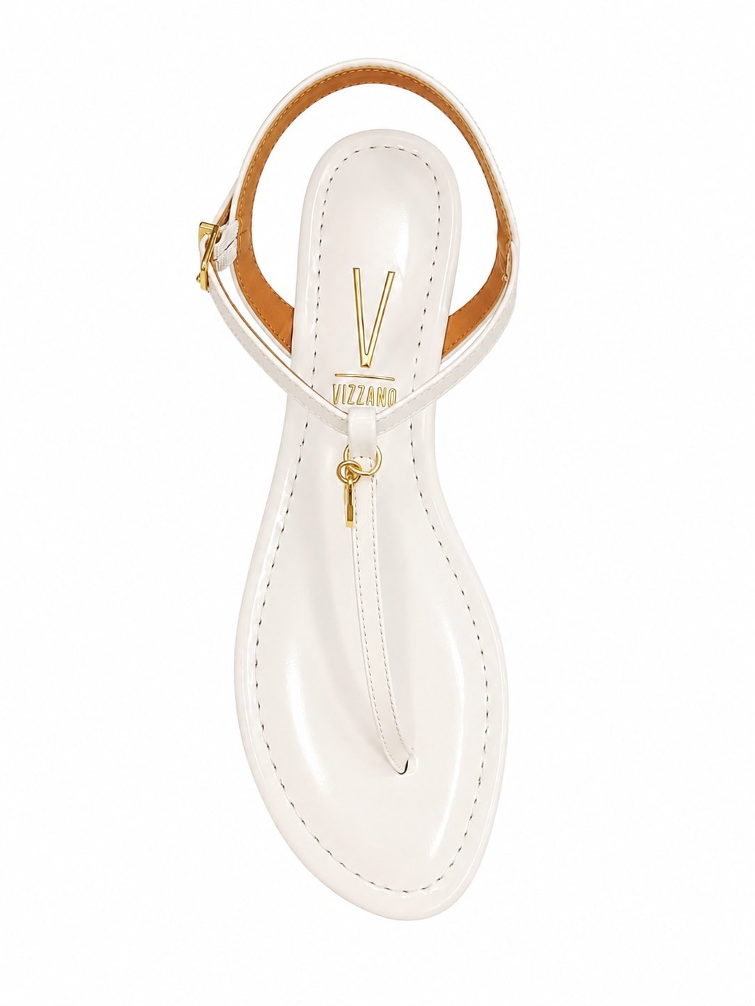 Sandalia Feminina Vizzano Branco OFF Rasteira Fivela Dourada Branco 4