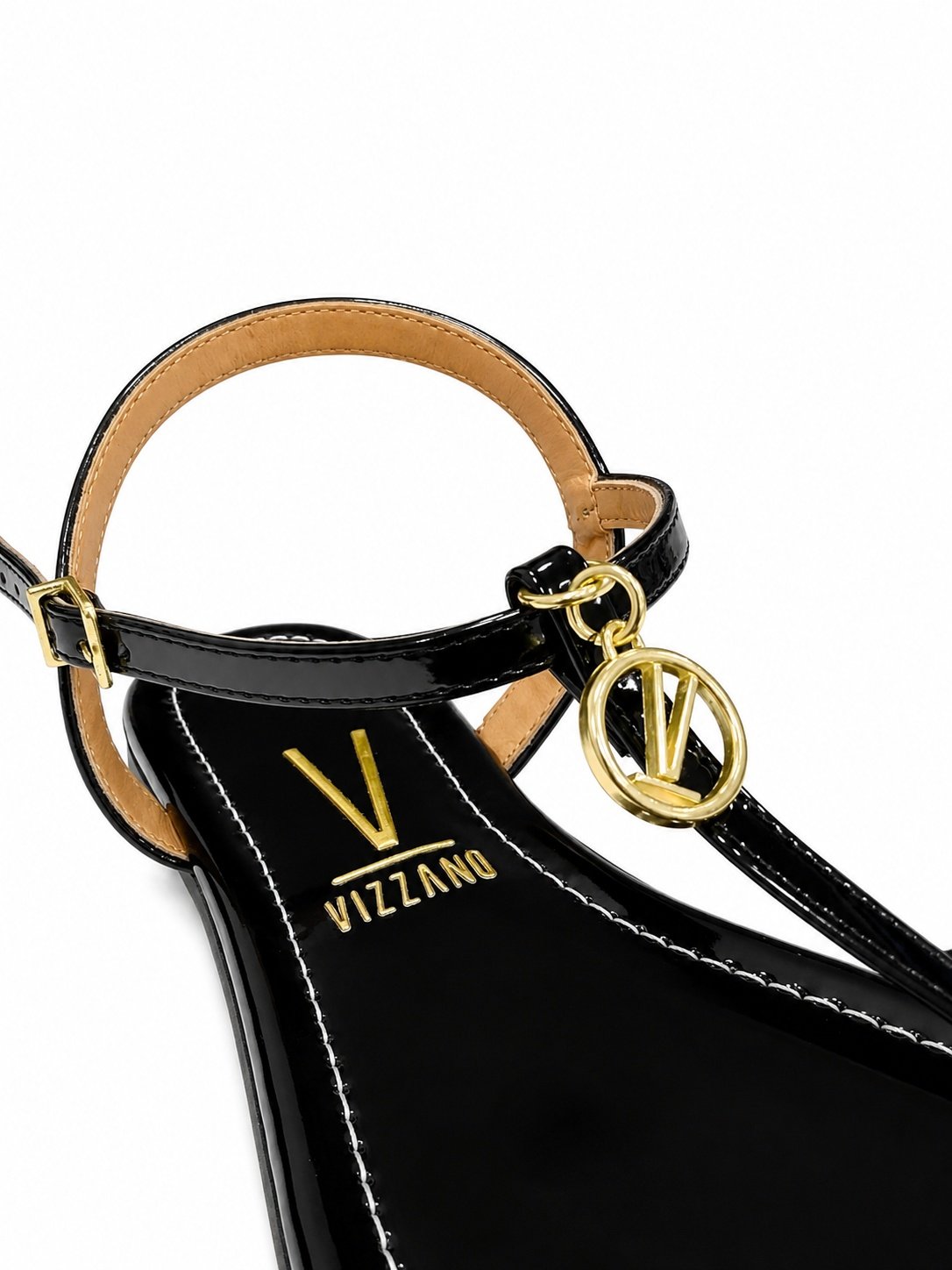 Sandalia Feminina Vizzano Preta Rasteira Fivela Dourada Preto 4