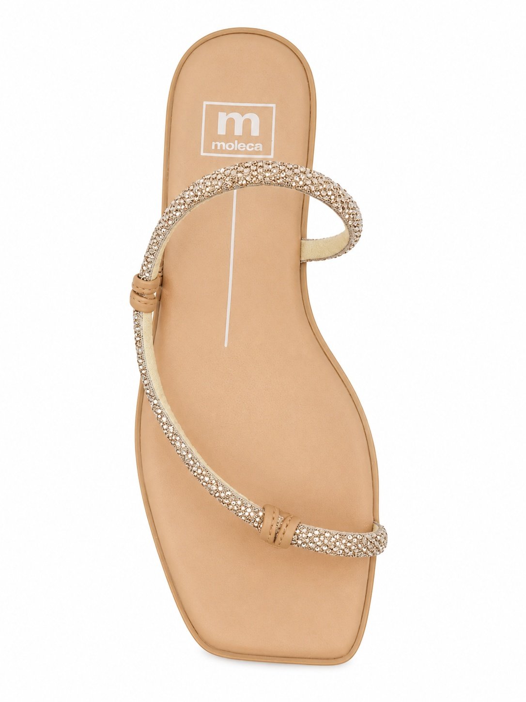 Sandalia Moleca Rasteira Feminina Ouro Rosado Strass Tiras Dourado/Bege 4