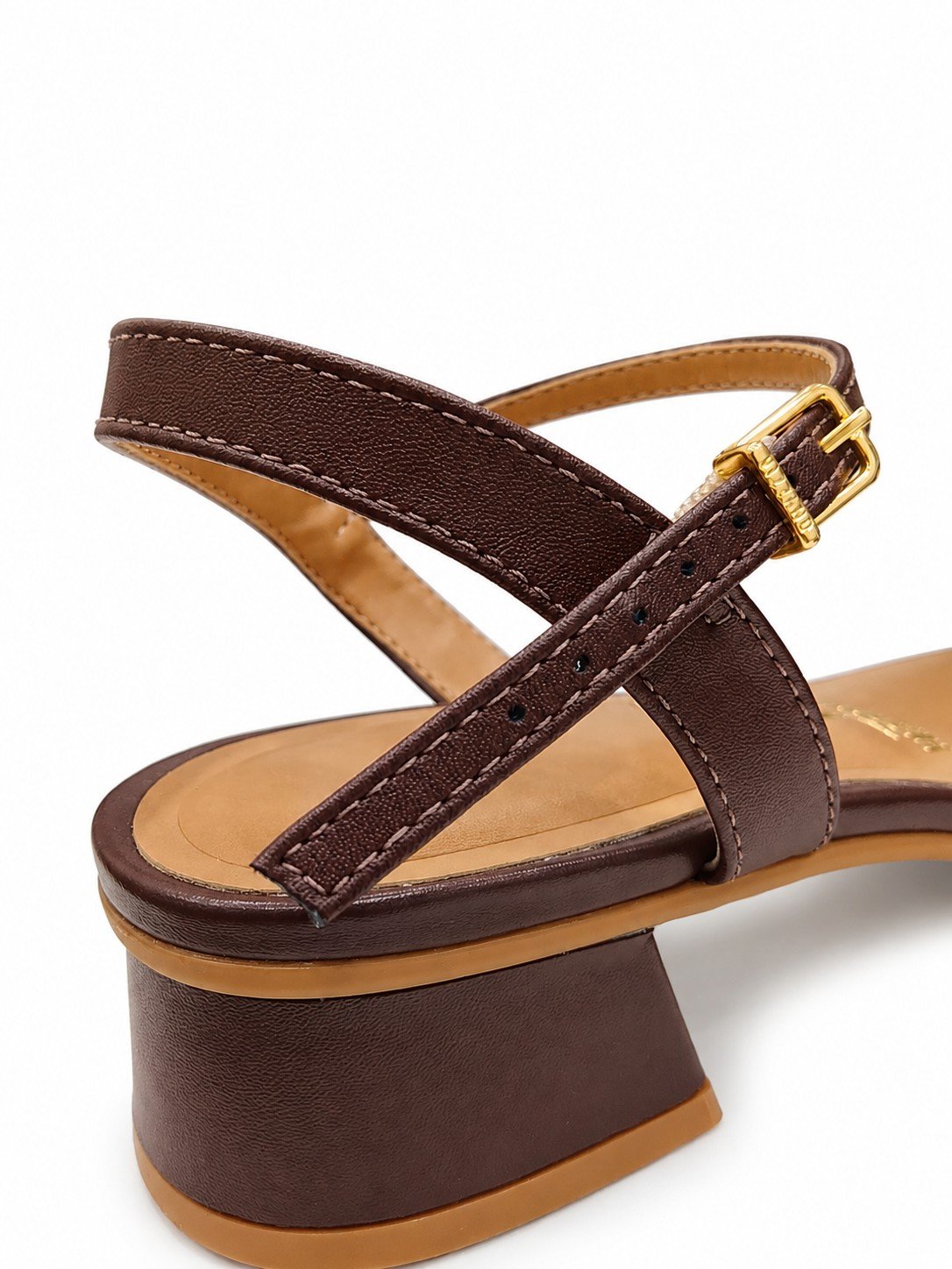 Vizzano Sandalia Salto Bloco Chocolate Bico Quadrado Marrom 6