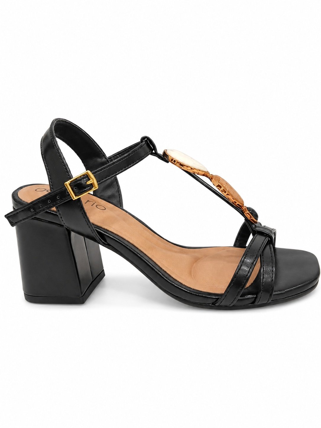 Sandalia Beira Rio Pedraria Feminino Estilo Moderno Preta Preto 3