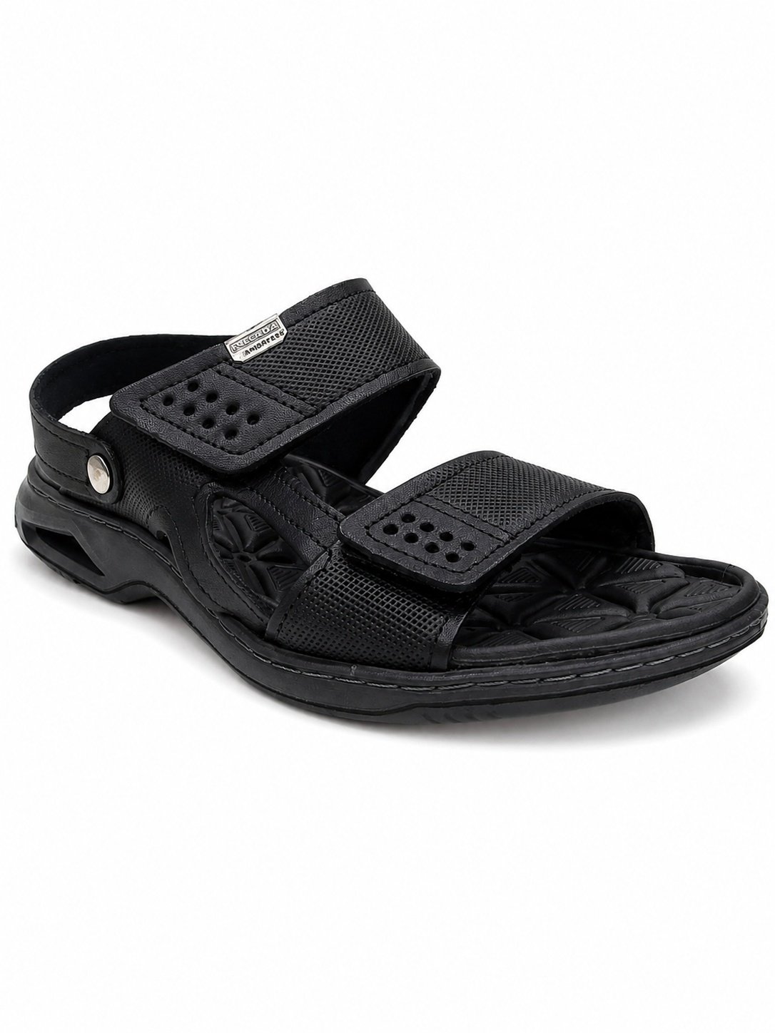 Sandalia Pegada Couro Conforto Anatomico Preto Estilo Urbano