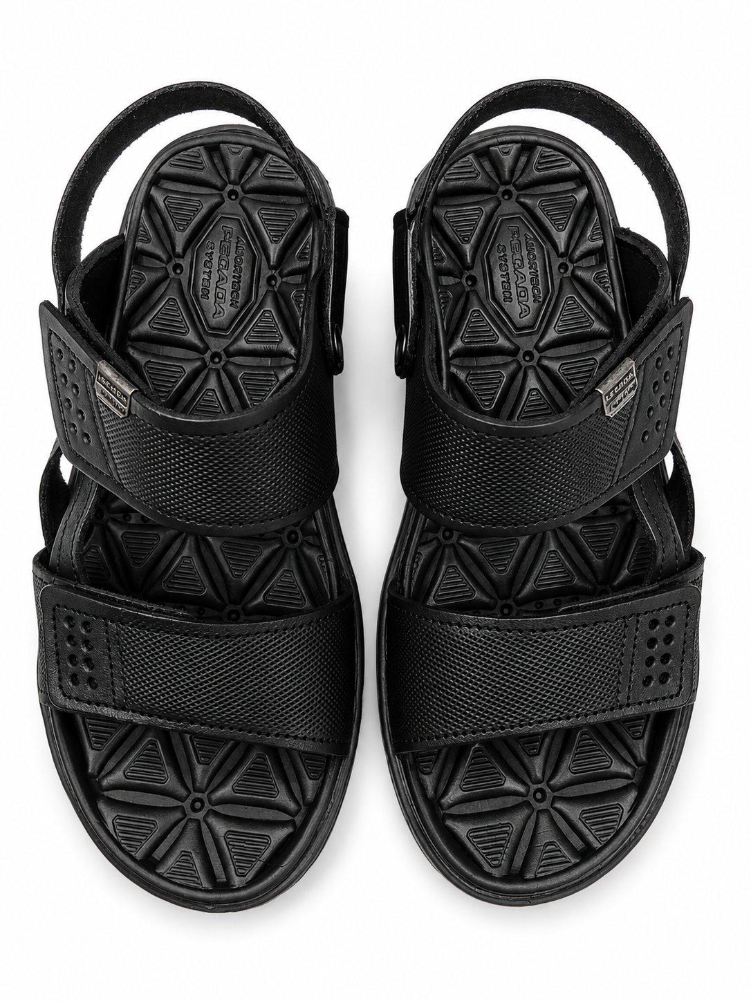 Sandalia Pegada Couro Conforto Anatomico Preto Estilo Urbano Preto 2
