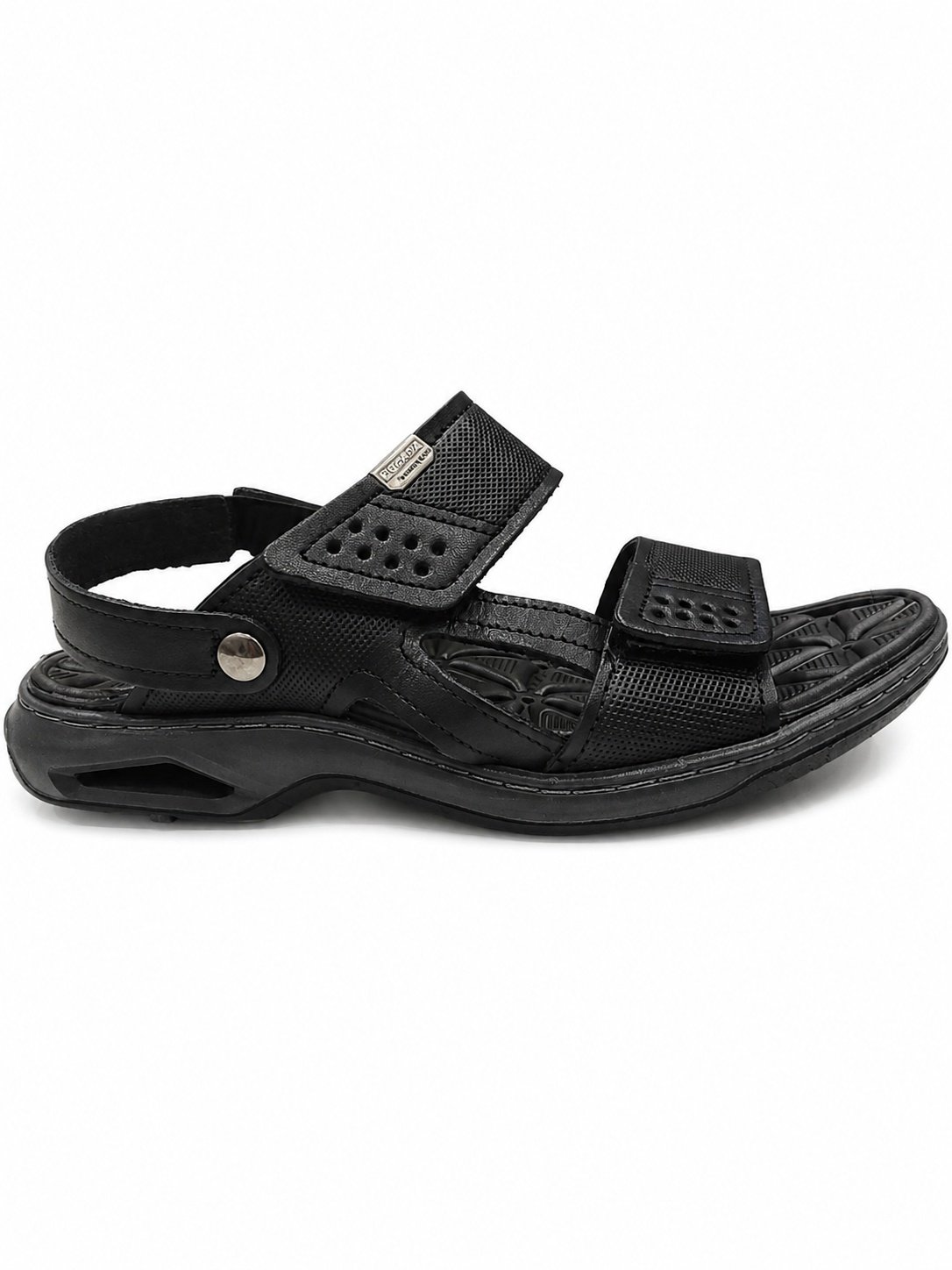 Sandalia Pegada Couro Conforto Anatomico Preto Estilo Urbano Preto 5