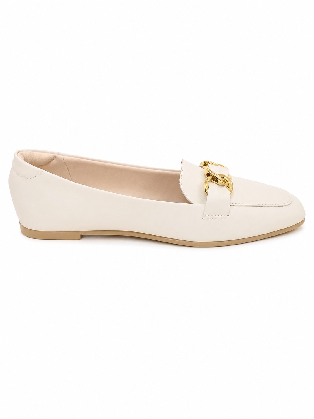 Sapatilha Moleca Feminina Branco Off Corrente Dourada Casual Branco 5