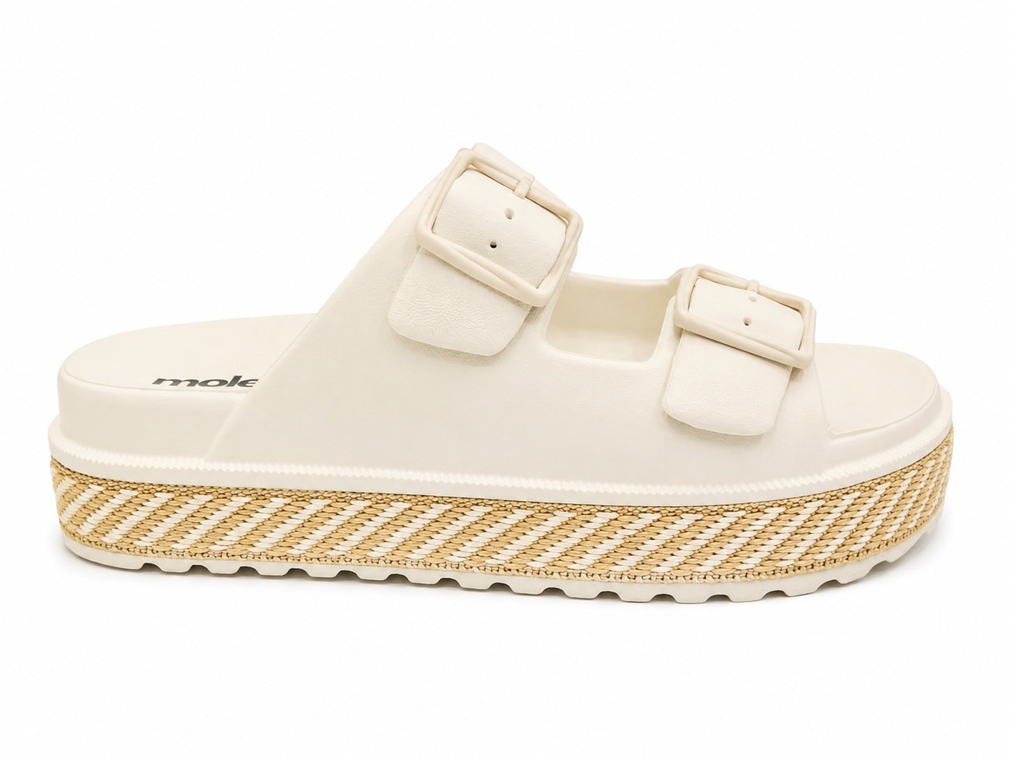 Tamanco Moleca Plataforma Trama Branco Off Conforto Urbano Branco 5