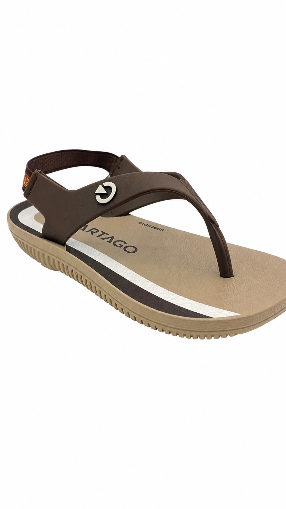 Chinelo Cartago Meninos Infantil Bege Marrom Elastico