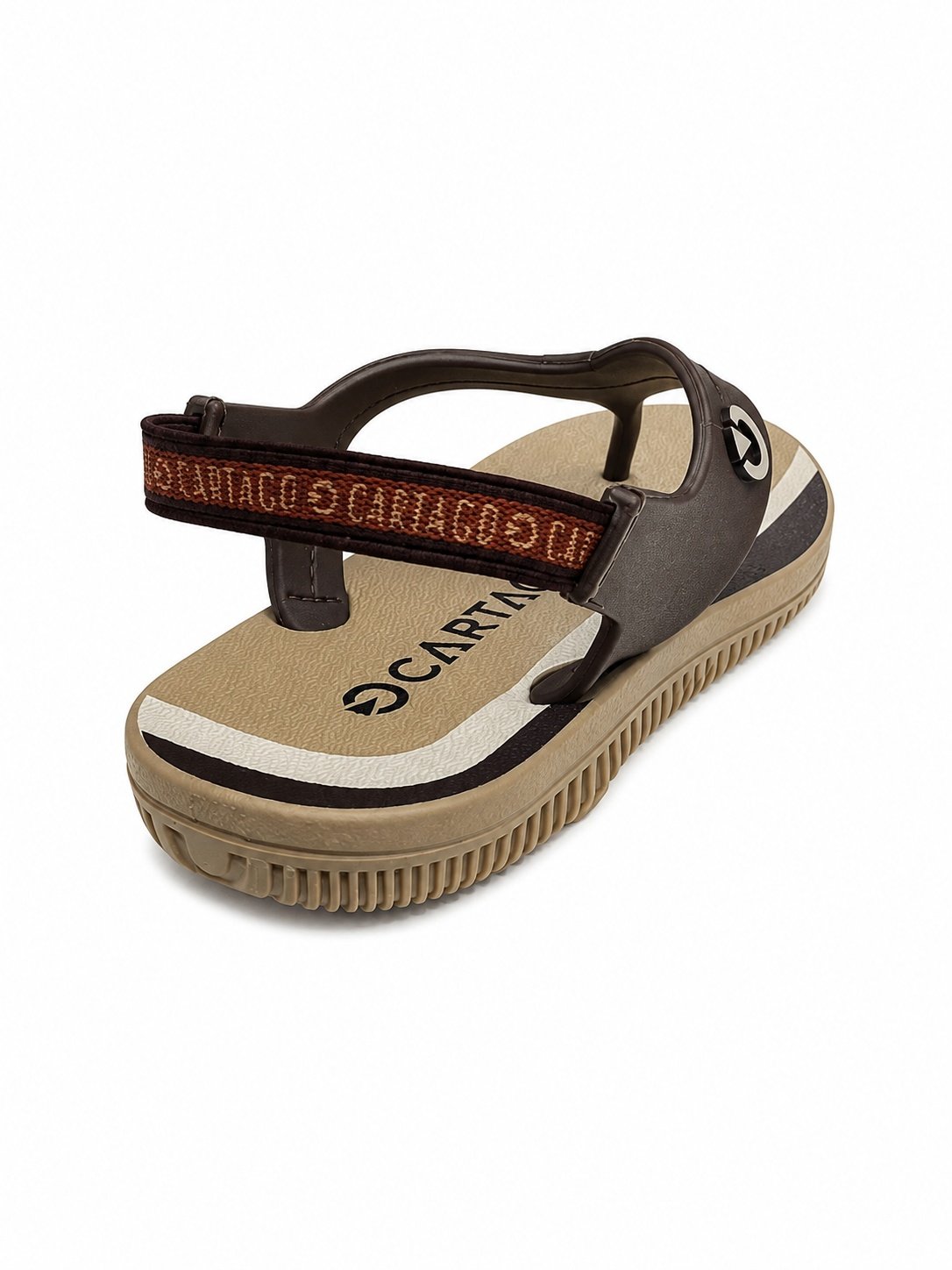 Chinelo Cartago Meninos Infantil Bege Marrom Elastico Bege/Marrom 6