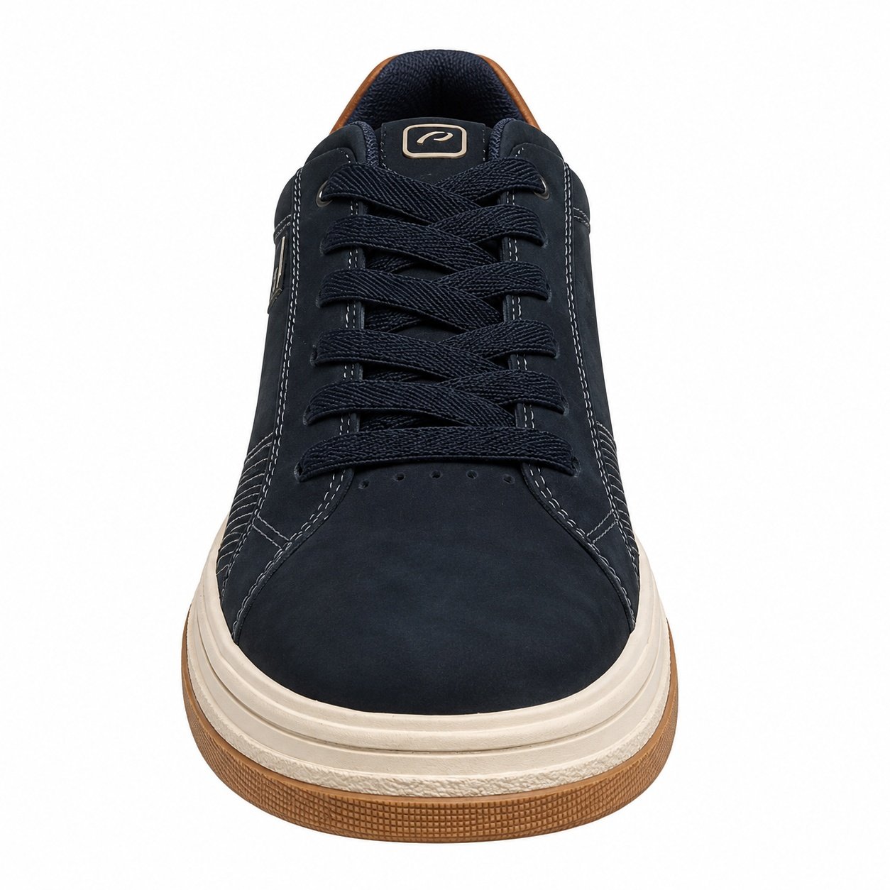 Tenis Pegada Masculino Marinho Conhaque Couro Casual Azul/Marrom 2