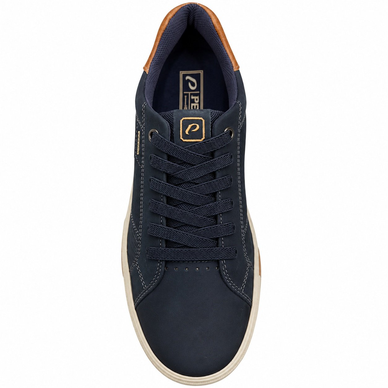 Tenis Pegada Masculino Marinho Conhaque Couro Casual Azul/Marrom 4