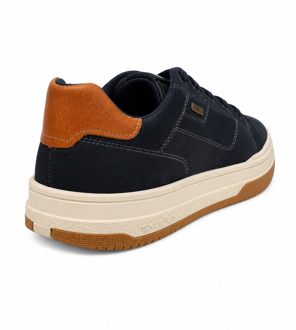Tenis Pegada Masculino Marinho Conhaque Couro Casual Azul/Marrom 6