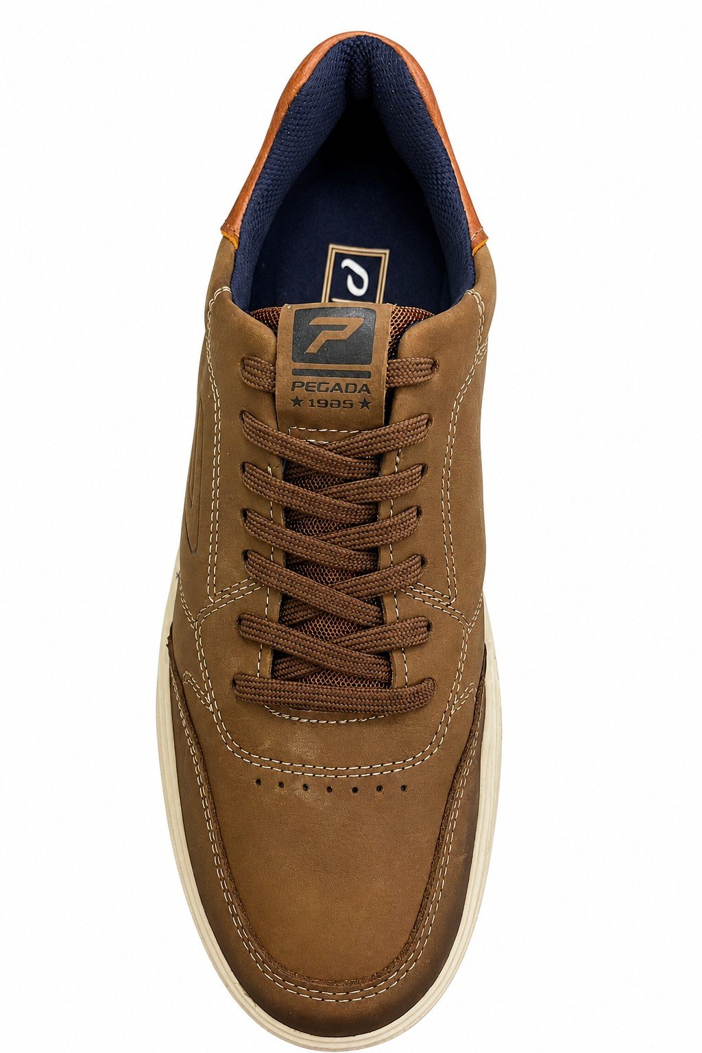 Tenis Masculino Pegada Conhaque Urbano Couro Casual Marrom 4