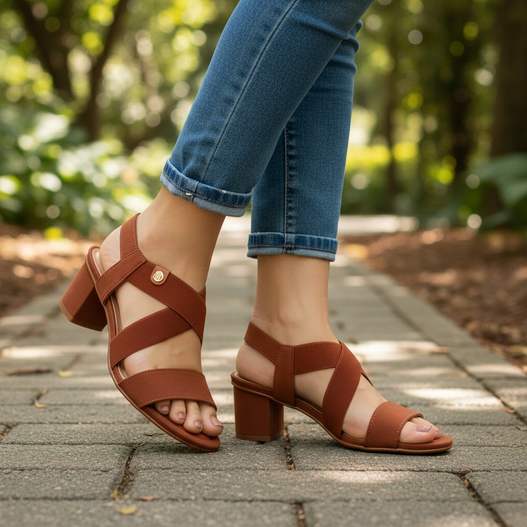 Sandalia Modare Marrom Tiras Cruzadas Conforto Elegante Marrom 3