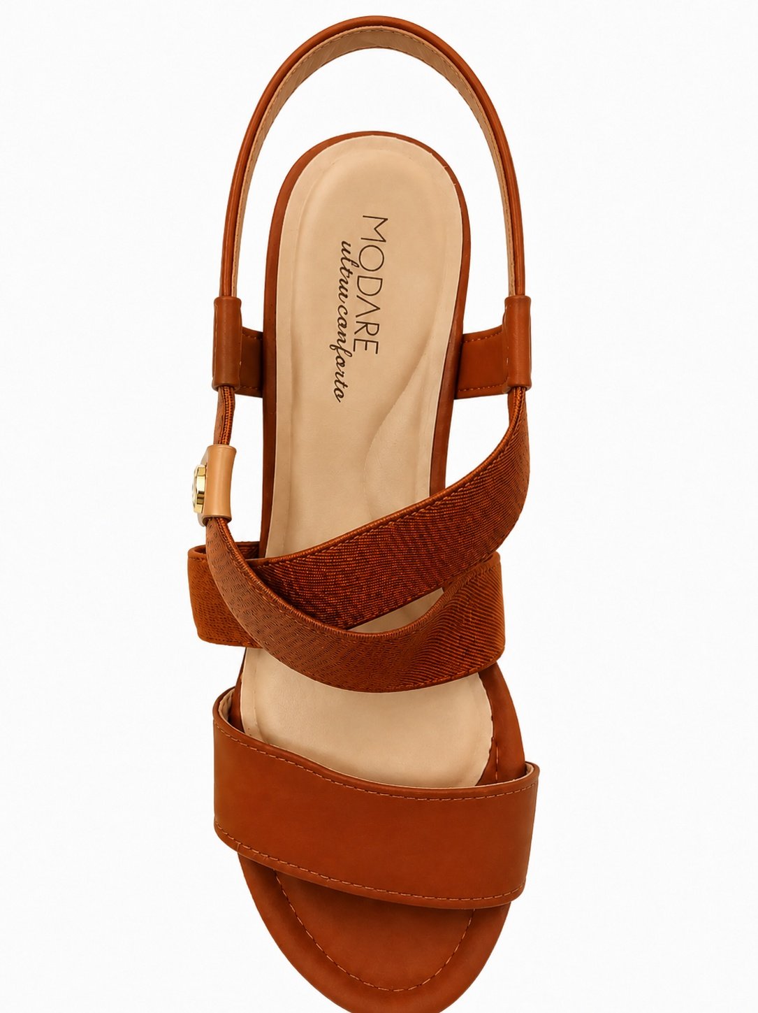 Sandalia Modare Marrom Tiras Cruzadas Conforto Elegante Marrom 4