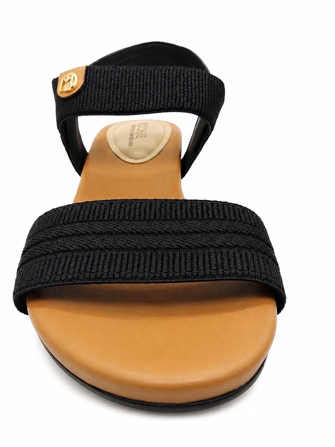 Sandalia Modare Feminina Preta Salto Bloco Tiras Elastico Preto/Bege 4