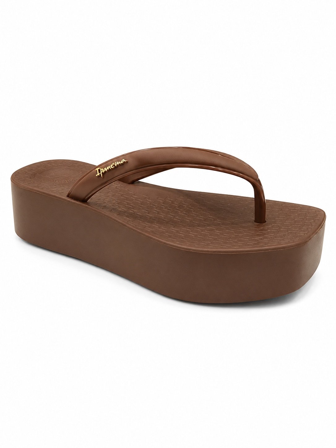 Chinelo Ipanema Plataforma Marrom Estilo Unico Feminino