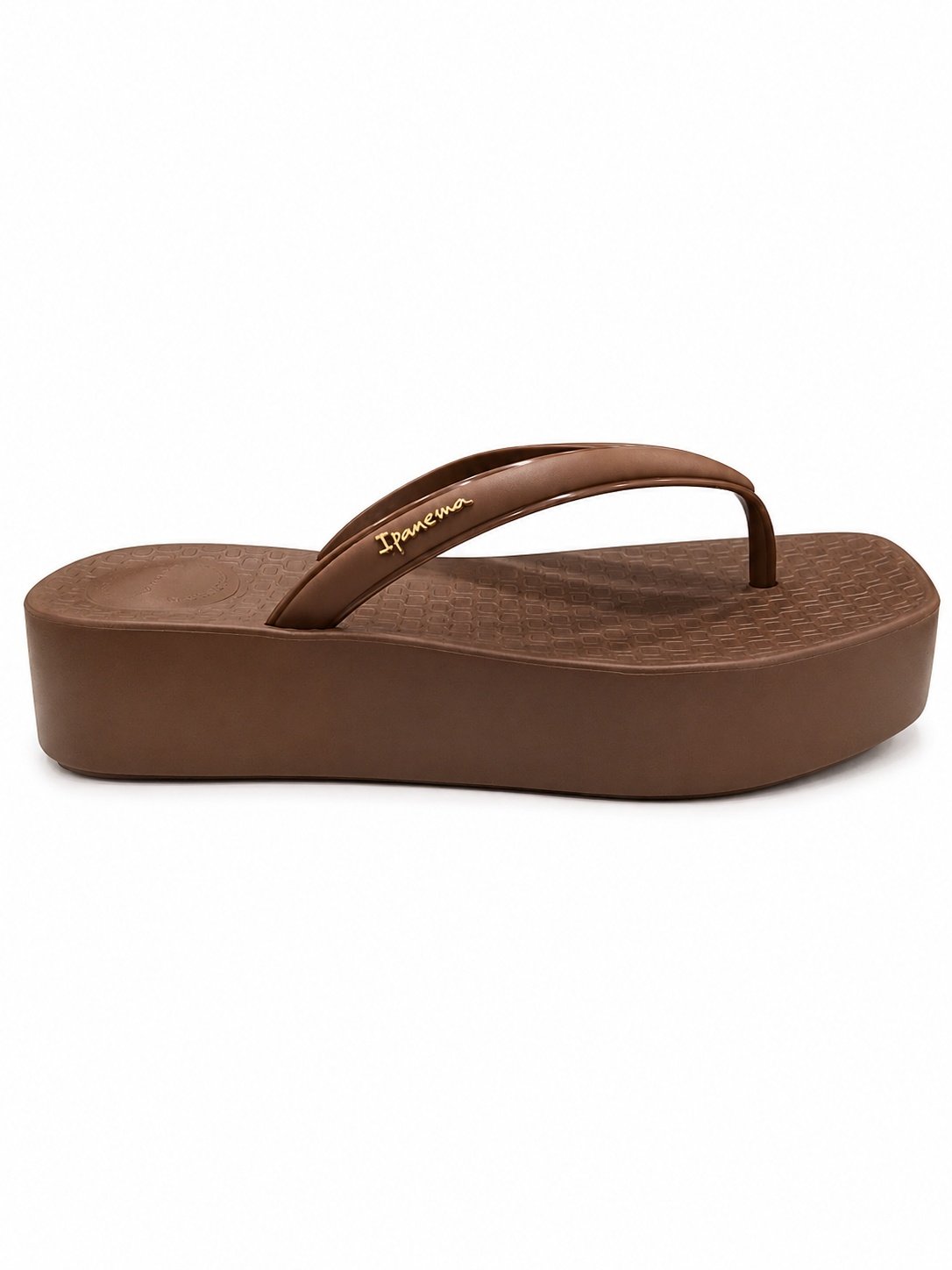 Chinelo Ipanema Plataforma Marrom Estilo Unico Feminino Marrom/Amarelo 4