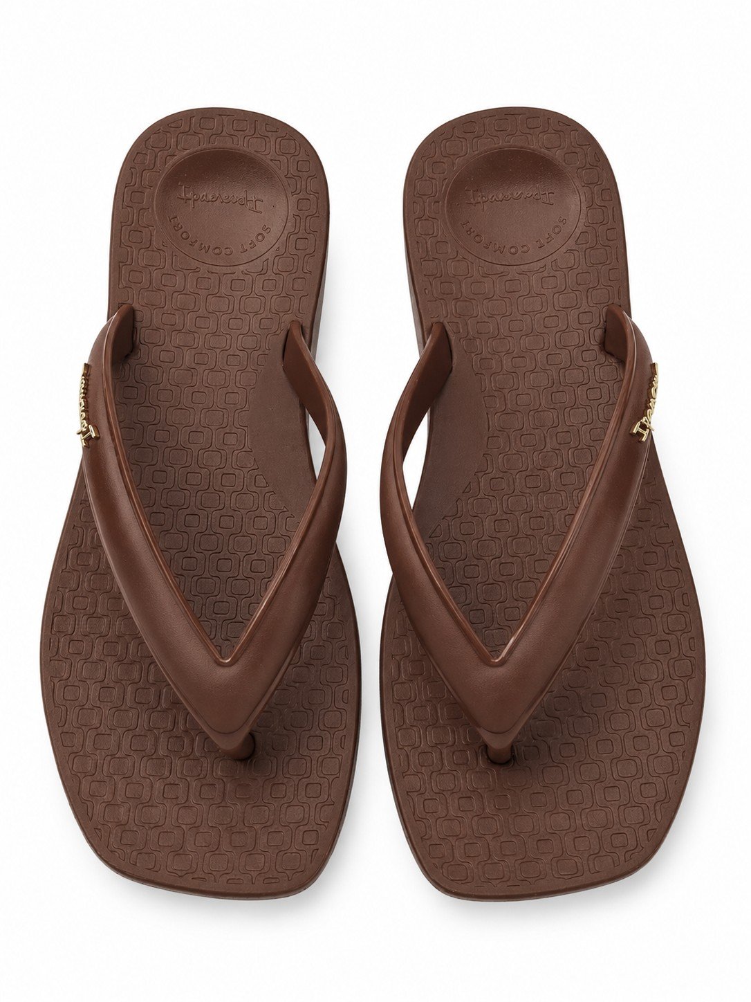 Chinelo Ipanema Plataforma Marrom Estilo Unico Feminino Marrom/Amarelo 5