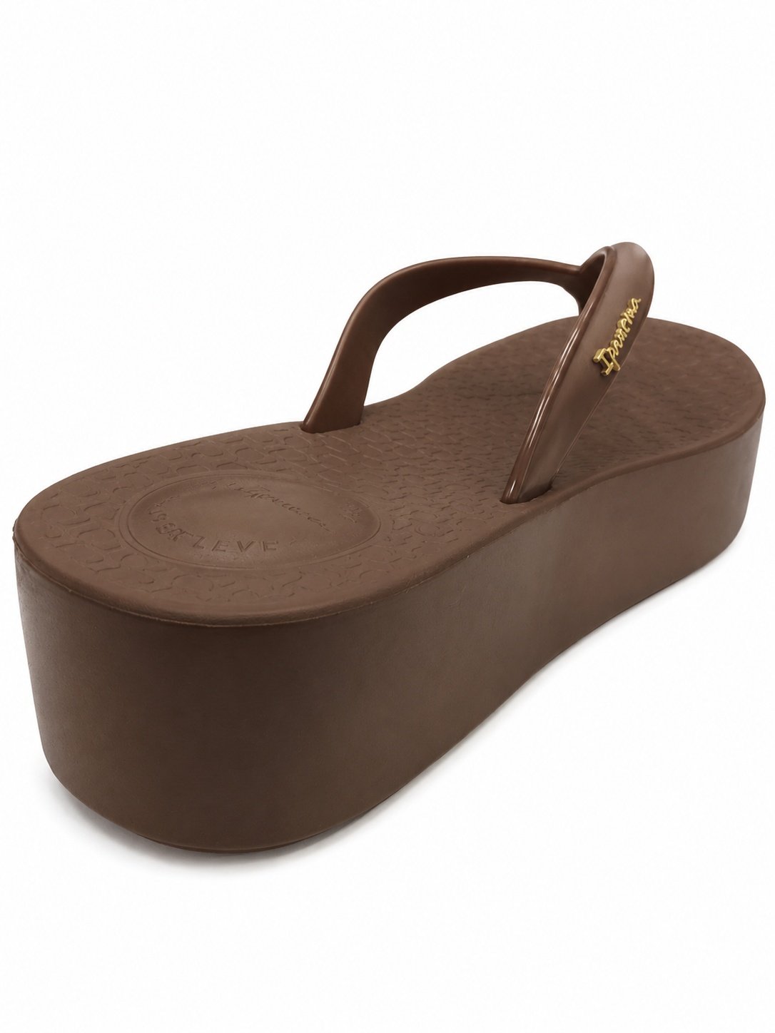 Chinelo Ipanema Plataforma Marrom Estilo Unico Feminino Marrom/Amarelo 6