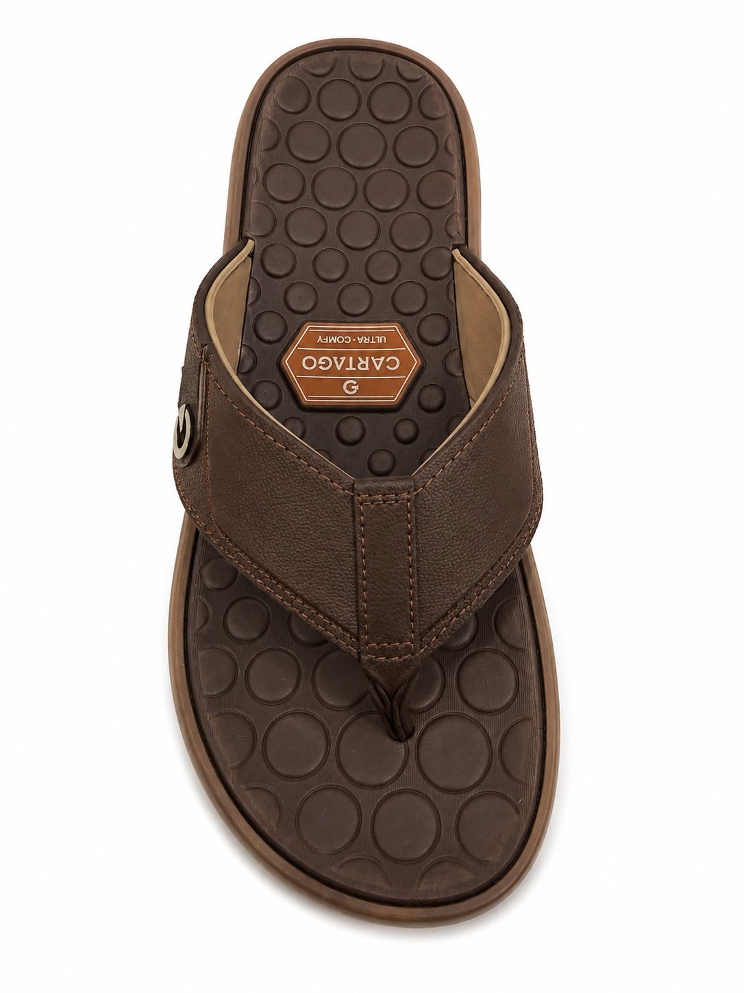 Chinelo Cartago Veneto Masculino Marrom Casual Confortavel Marrom/Bege 4