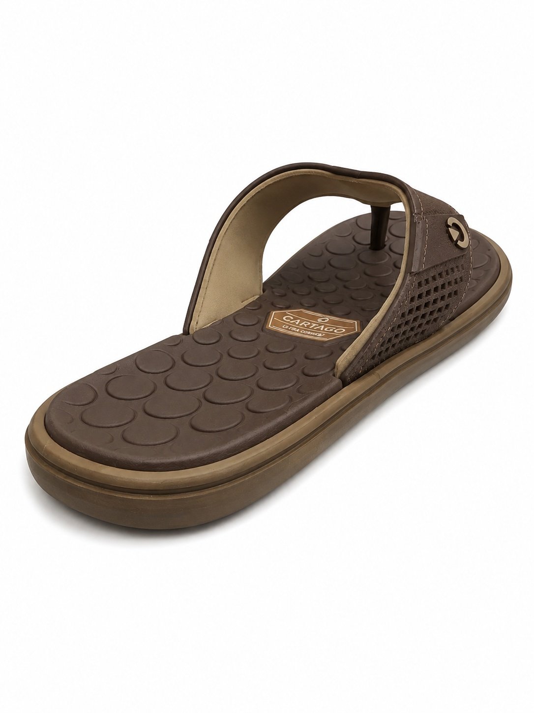 Chinelo Cartago Veneto Masculino Marrom Casual Confortavel Marrom/Bege 6