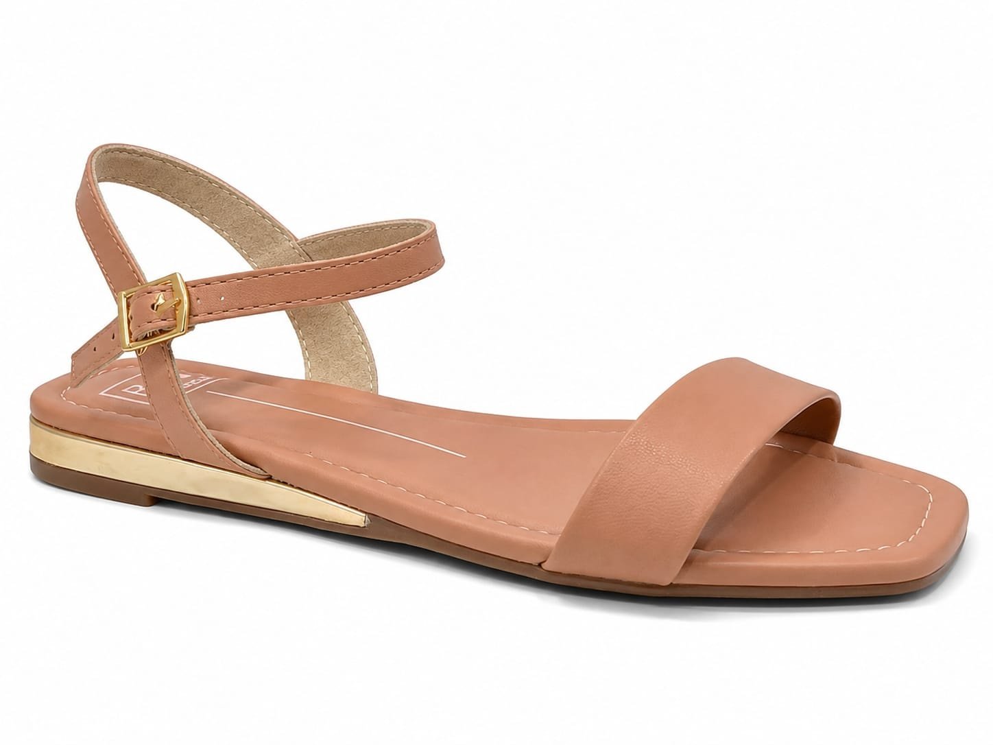 Sandalia Beira Rio Nude Bico Quadrado Feminino Versatil 