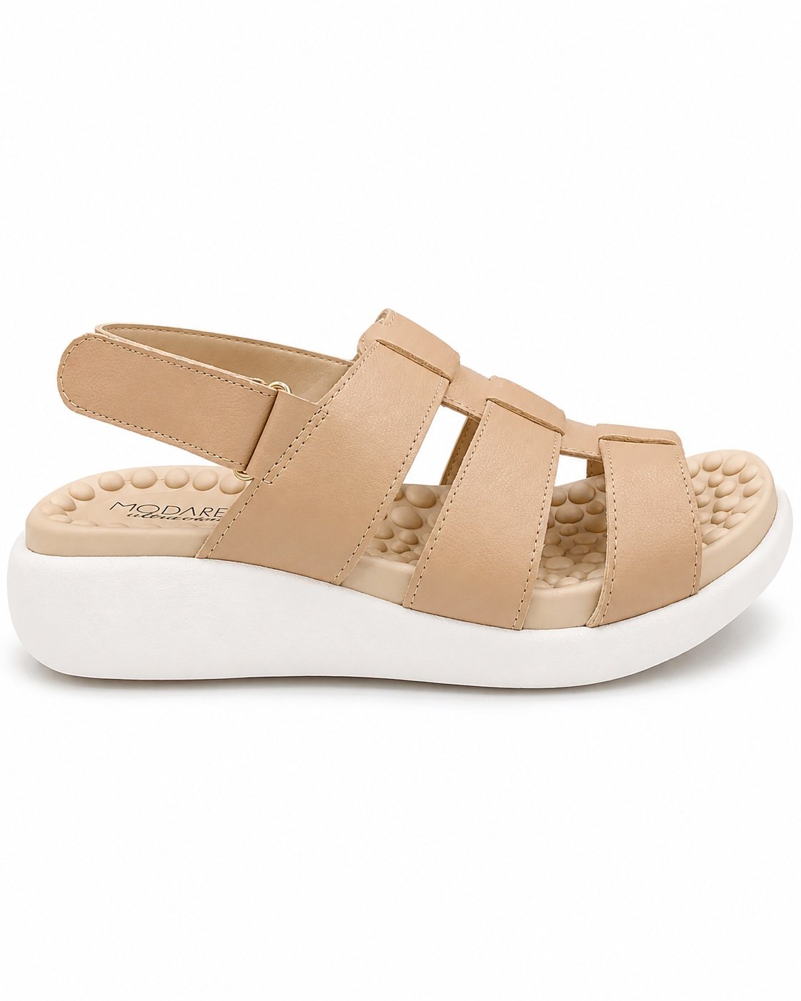 Sandalia Modare Plataforma Nude Feminino Anatomico Bege 3
